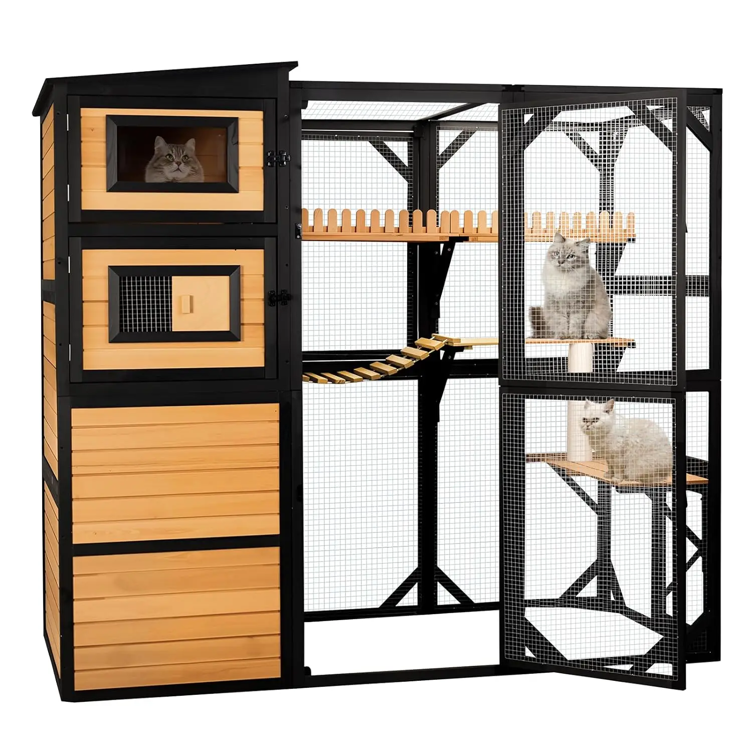 Большой 4-уровневый уличный вольер для кошек с окном, въездной террасой, для нескольких кошек, для использования в помещении и на улице. Индивидуальный заказ
Большой 4-уровневый уличный вольер для кошек с окном, въездной террасой, для нескольких кошек, для использования в помещении и на улице. Индивидуальный заказ