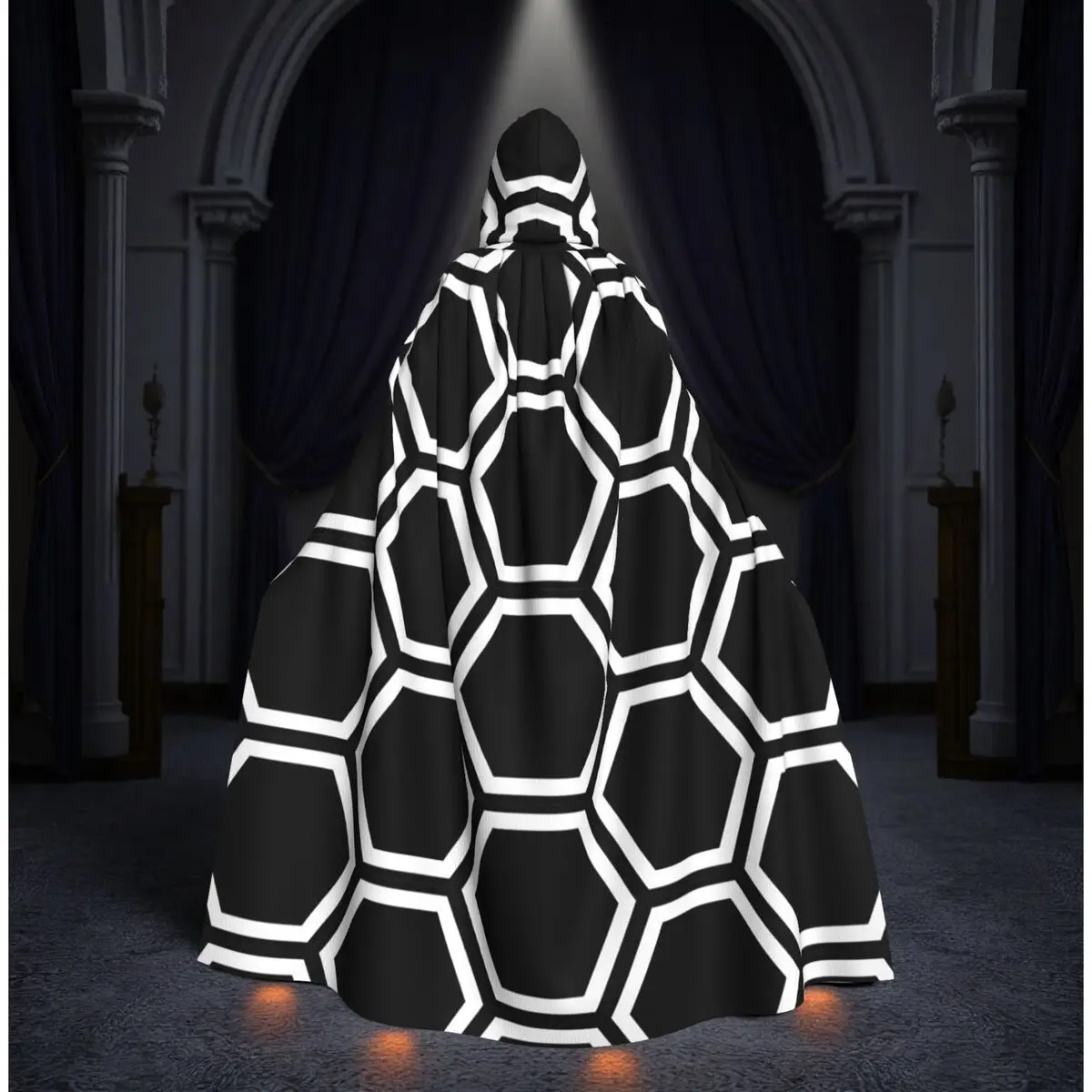 Golf Ball Hexagons Pattern Long Hooded Cloak Witch Medieval Costume Cosplay Cape HalloweenCoat Adult Unisex
Golf Ball Hexagons Pattern Long Hooded Cloak Witch Medieval Costume Cosplay Cape HalloweenCoat Adult Unisex