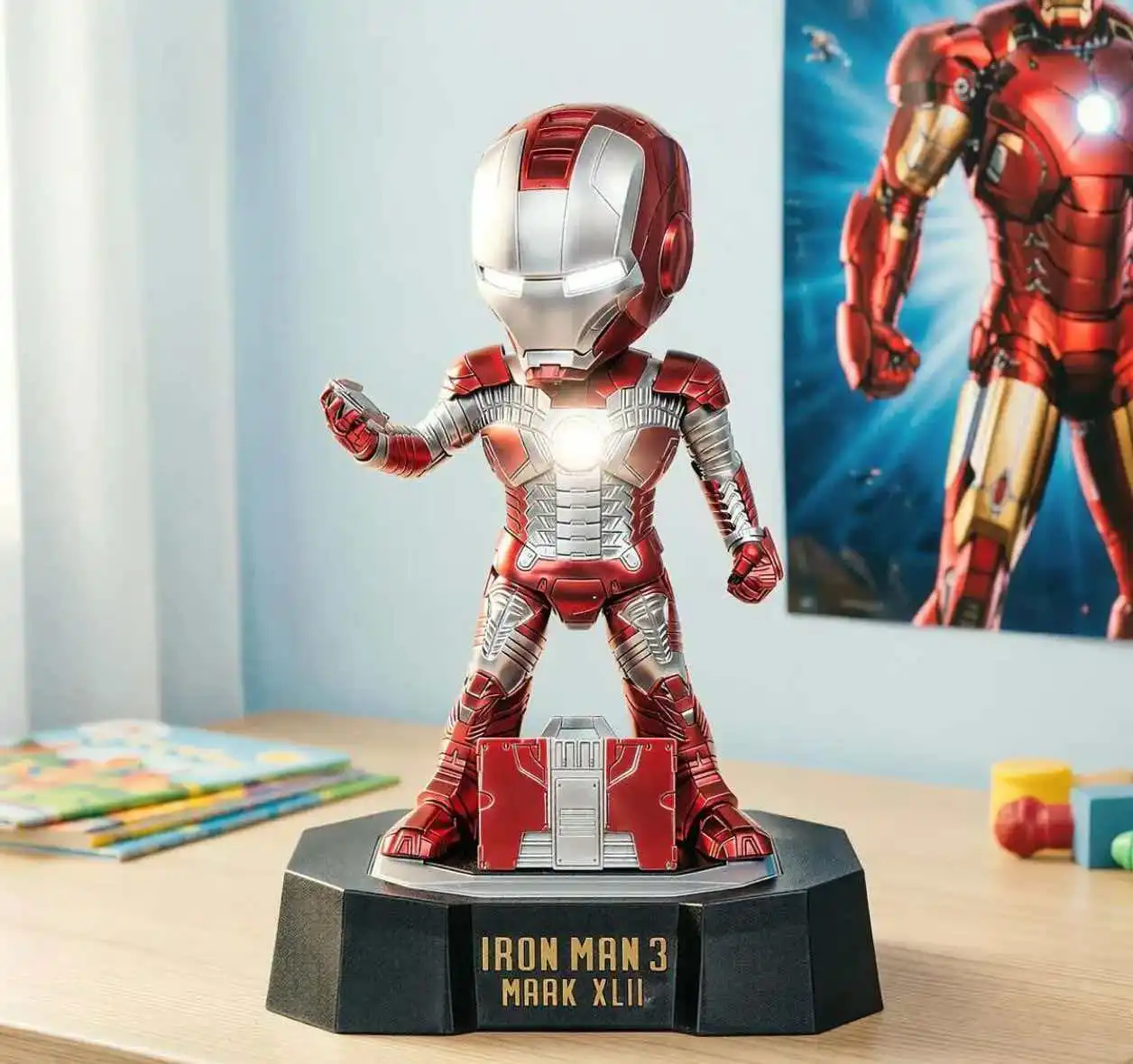 Avengers Q-Version Iron Man Mk5 Voice Controlled Illuminated Model Desktop Figurine Car Desktop Ornament Surprise Gift
Avengers Q-Version Iron Man Mk5 Voice Controlled Illuminated Model Desktop Figurine Car Desktop Ornament Surprise Gift