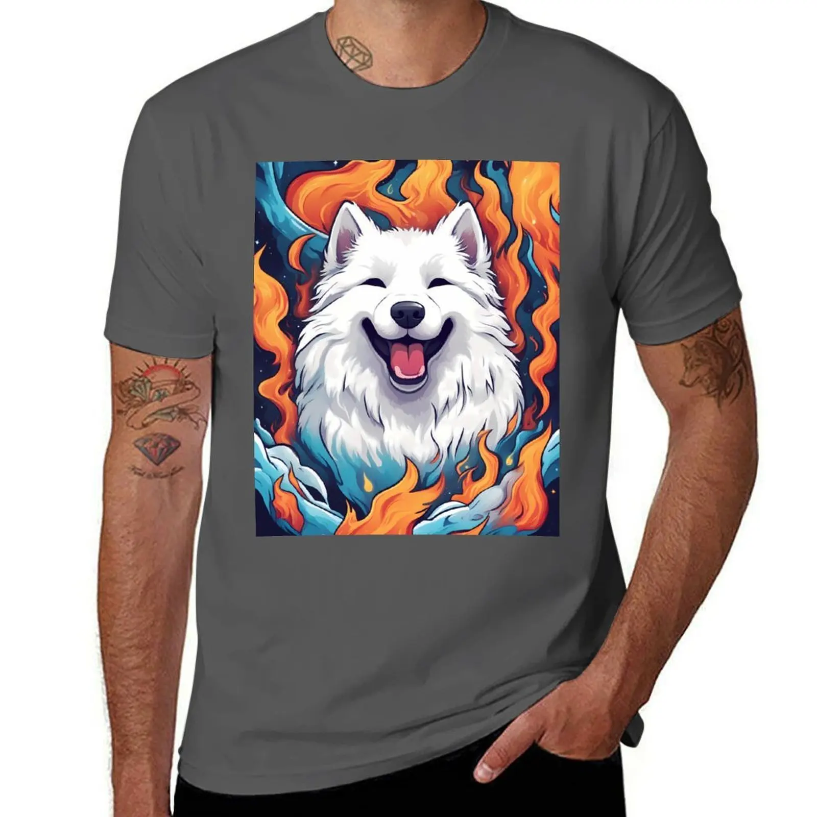 Samoyed Dog Portrait: Vivid Flame Aura T-Shirt Outdoor Sports Lightweight Tee
Samoyed Dog Portrait: Vivid Flame Aura T-Shirt Outdoor Sports Lightweight Tee