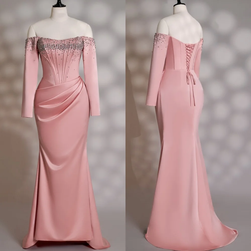 Customized High Quality Fashion Charmeuse Rhinestone Beading Mermaid Off-the-shoulder Long Dresses Evening Dresses Modern Style
Customized High Quality Fashion Charmeuse Rhinestone Beading Mermaid Off-the-shoulder Long Dresses Evening Dresses Modern Style