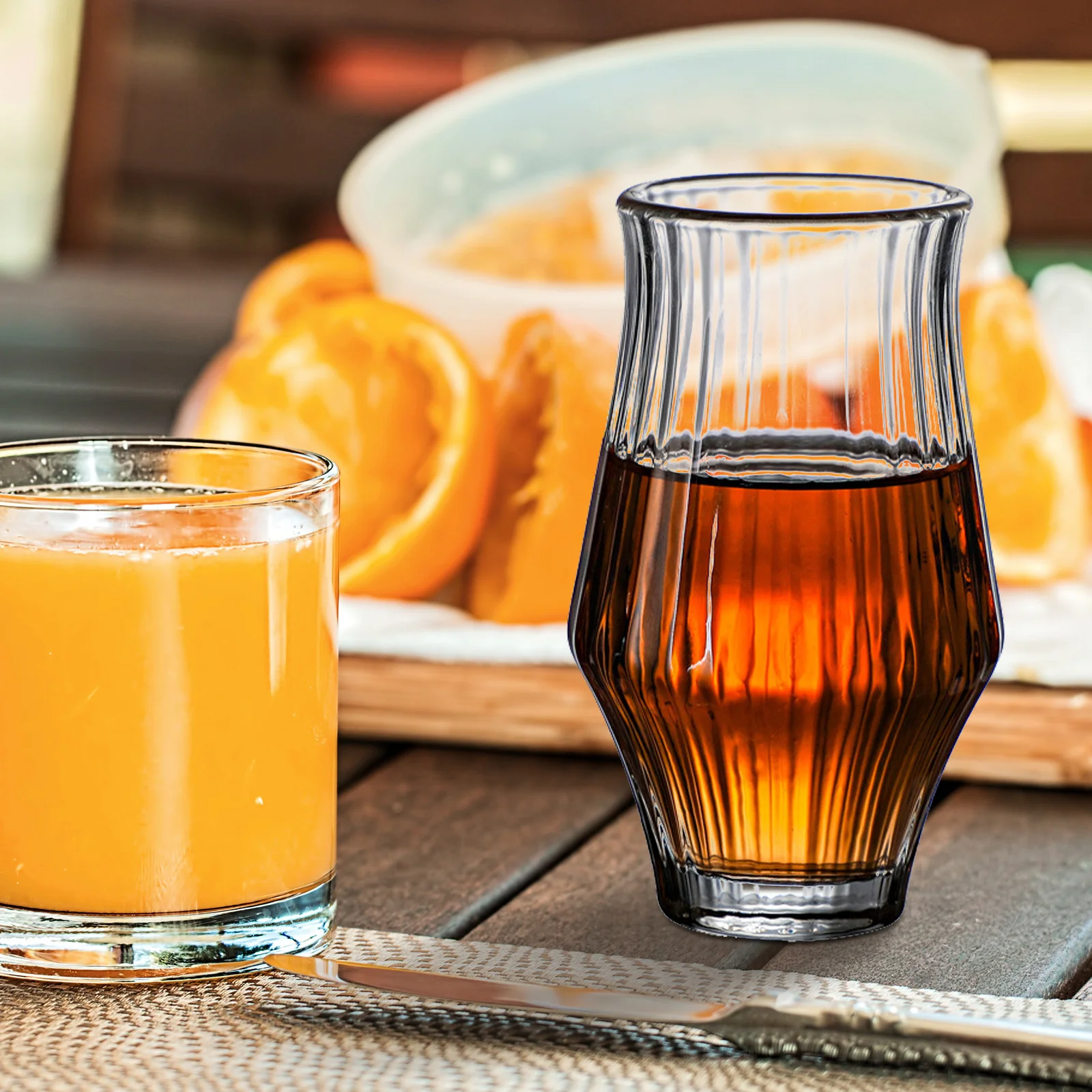 Irregular Shaped Ribbed Glass Coffee Cup 150ml Clear Beverage Glass for Coffee Tea Milk Soda Wine Office Home Use
Irregular Shaped Ribbed Glass Coffee Cup 150ml Clear Beverage Glass for Coffee Tea Milk Soda Wine Office Home Use