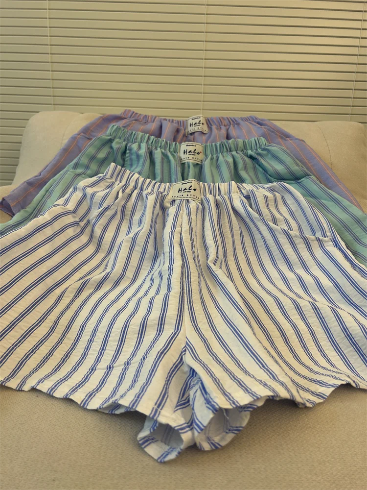 Summer Thin Loose Casual Leisure Striped orts Women's Spwear Pants Breathable Comfortable Lazy Sle Japanese Home Clothes
Summer Thin Loose Casual Leisure Striped orts Women's Spwear Pants Breathable Comfortable Lazy Sle Japanese Home Clothes