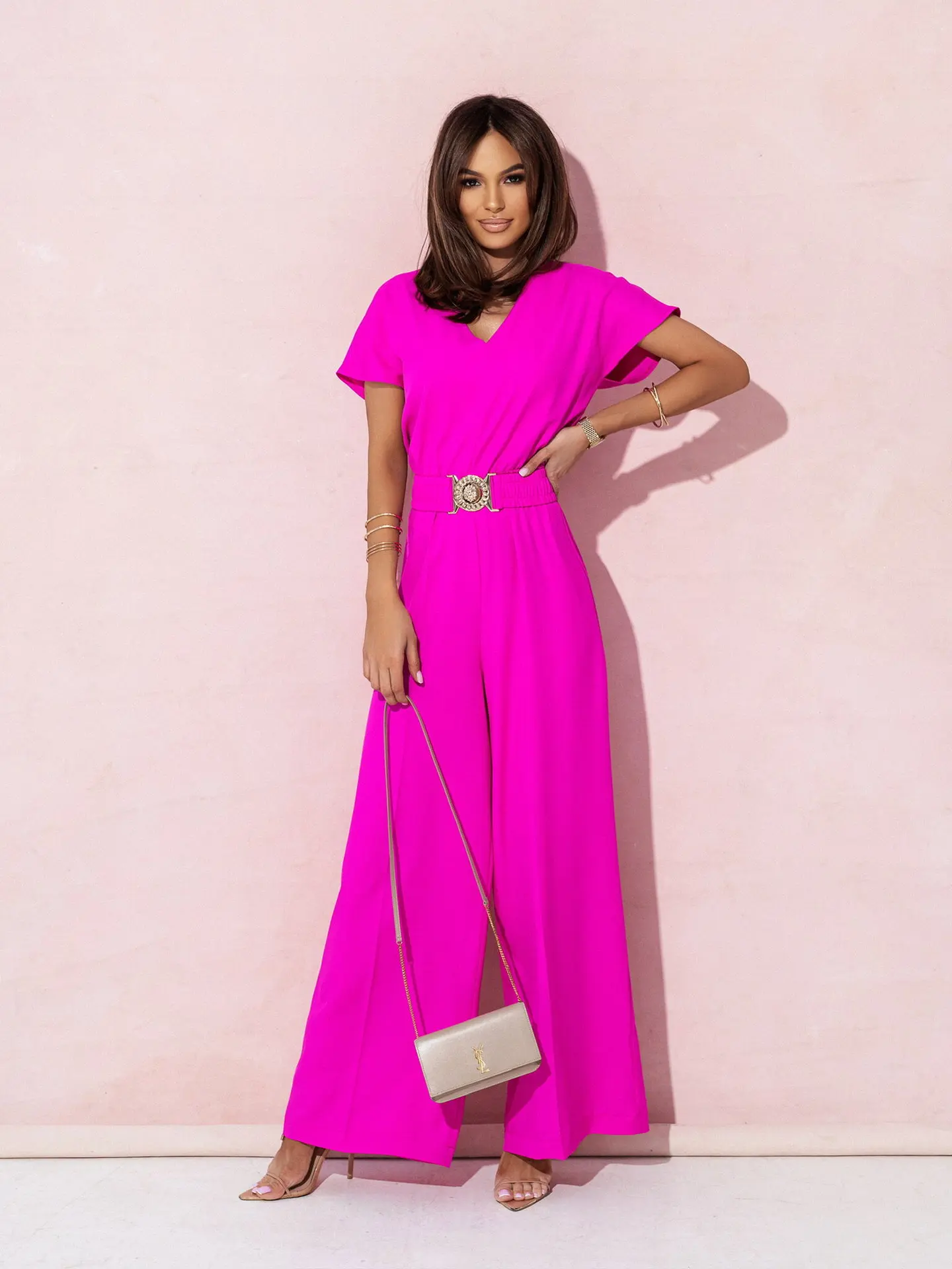 2025 Spring Summer Women High Waist Pants Jumpsuit Fashion Elegant Solid Color Simple Style V-neck Sleeved Casual Jumpsuits
2025 Spring Summer Women High Waist Pants Jumpsuit Fashion Elegant Solid Color Simple Style V-neck Sleeved Casual Jumpsuits