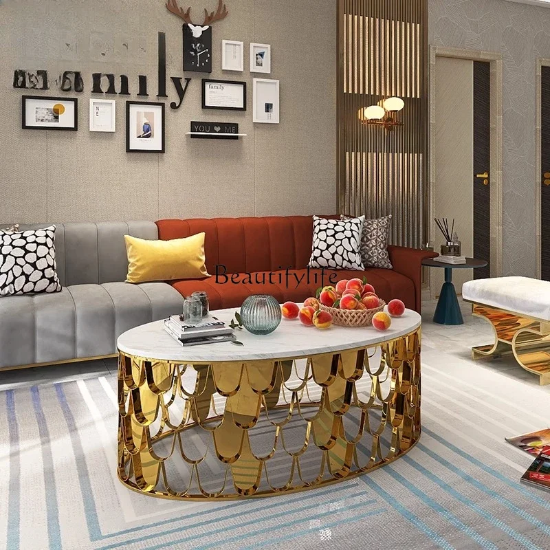 yj5 Nordic oval light luxury coffee table small apartment round creative marble simple living room tea table
yj5 Nordic oval light luxury coffee table small apartment round creative marble simple living room tea table