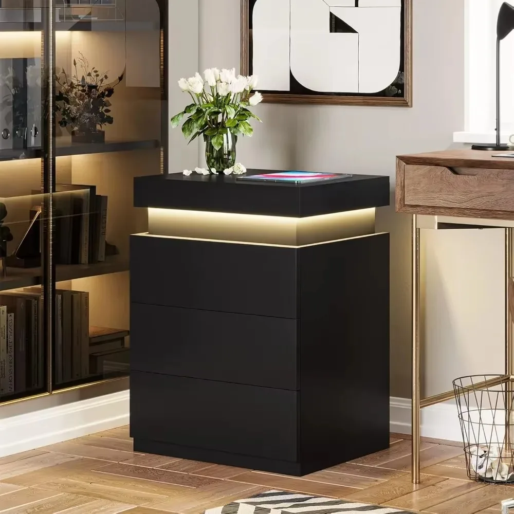 LED Nightstand with Charging Station and Drawers, Night Stand with Sliding Top, Modern End Side Table for Bedroom
LED Nightstand with Charging Station and Drawers, Night Stand with Sliding Top, Modern End Side Table for Bedroom