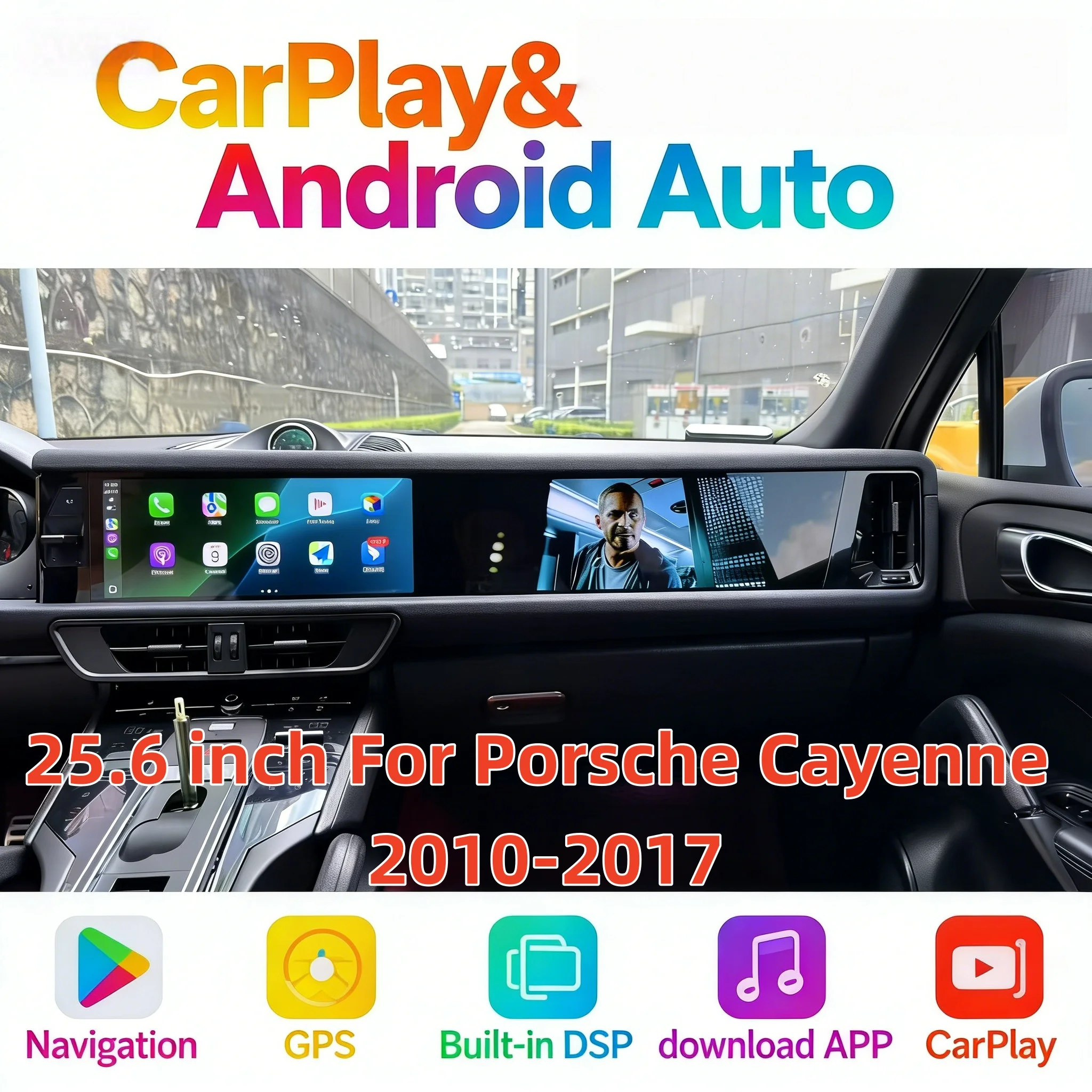 25.6 inch Qualcomm Multimedia Android Playe For Porsche Cayenne 2010-2017 Wireless CarPlay GPS Navigation Head Unit Stereo 4K
25.6 inch Qualcomm Multimedia Android Playe For Porsche Cayenne 2010-2017 Wireless CarPlay GPS Navigation Head Unit Stereo 4K