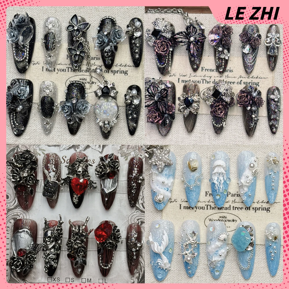 Gentle Temperament Romantic 3D Flower Handmade Press On Nail High Quality Butterfly Chain Rhinestone Wearable Nail Party Sticker
Gentle Temperament Romantic 3D Flower Handmade Press On Nail High Quality Butterfly Chain Rhinestone Wearable Nail Party Sticker