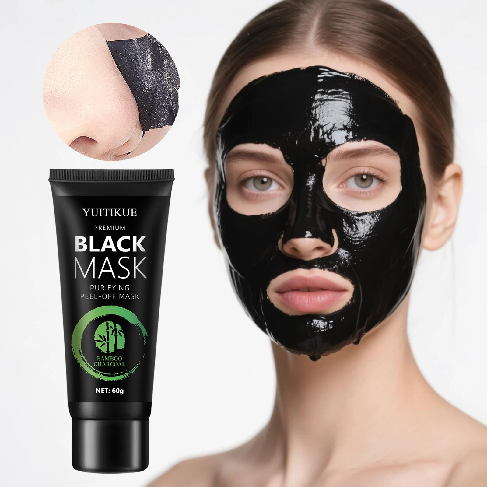 YUITIKUE Black Peel-Off Mask with Bamboo Charcoal, Deep Cleansing, Blackhead Removal, Creamy Texture, Purifying, 60g
YUITIKUE Black Peel-Off Mask with Bamboo Charcoal, Deep Cleansing, Blackhead Removal, Creamy Texture, Purifying, 60g