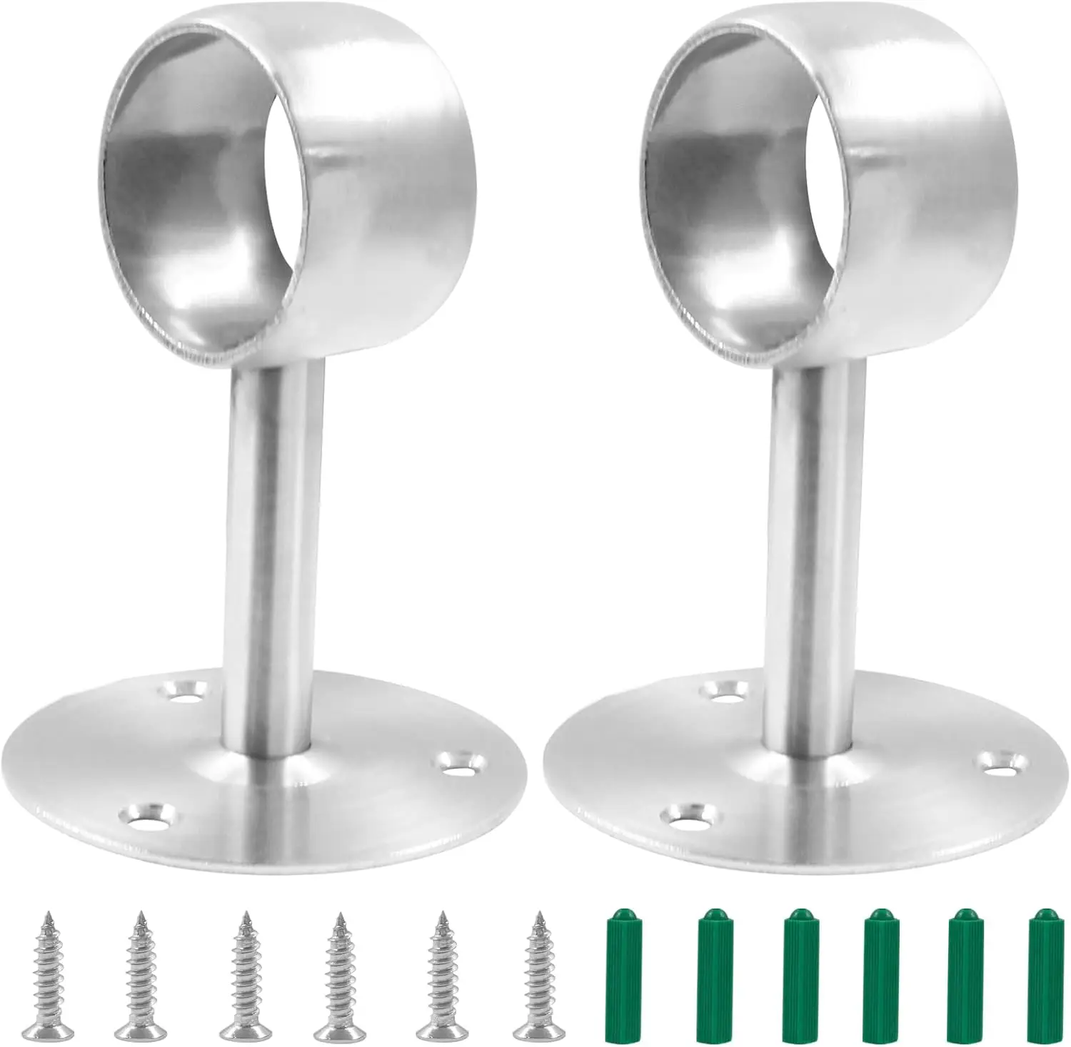 1-1/2" Ceiling-Mount Curtain Rod Brackets, Stainless Steel, Silver, 2Pcs
1-1/2" Ceiling-Mount Curtain Rod Brackets, Stainless Steel, Silver, 2Pcs