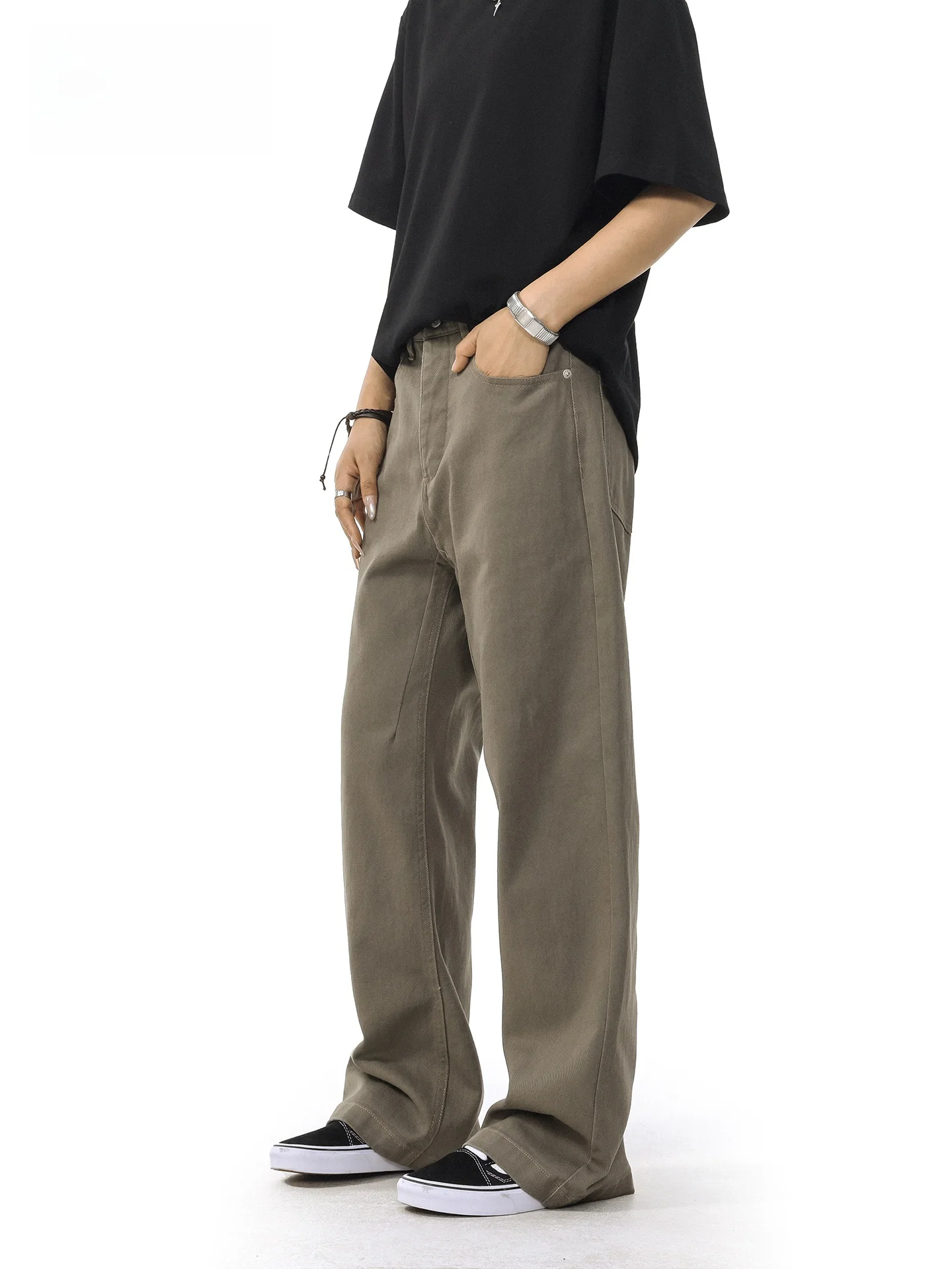 Мужские летние брюки JFU: новые, с высокой талией, в американском ретро-стиле, свободные, прямые, повседневные, широкие, струящиеся, в пол
Мужские летние брюки JFU: новые, с высокой талией, в американском ретро-стиле, свободные, прямые, повседневные, широкие, струящиеся, в пол