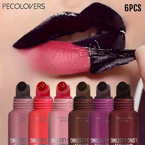 Set di 6 lucidalabbra peel-off, setoso, resistente allo sbiadimento, mantenimento del colore intenso, diverse tonalità, design facile da rimuovere, formula non macchiante, confortevole su labbra secche, set di cosmetici liquidi innovativi, adatto per appuntamenti e trucchi quotidiani casual.