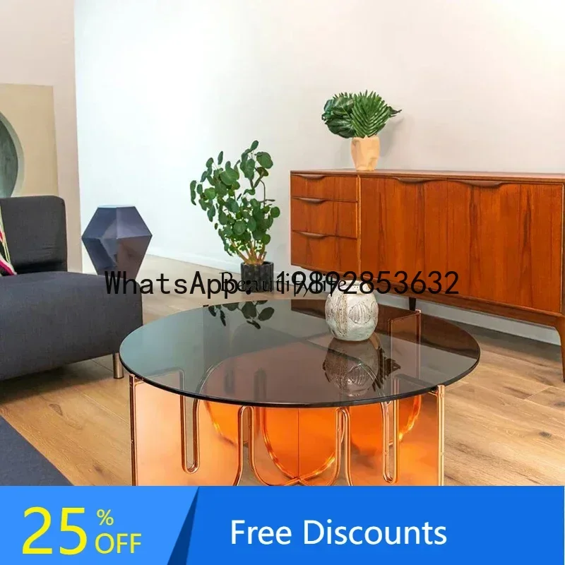 XL Acrylic Tea Table Tempered Glass Small Apartment High-Grade round Color Tea Table
XL Acrylic Tea Table Tempered Glass Small Apartment High-Grade round Color Tea Table