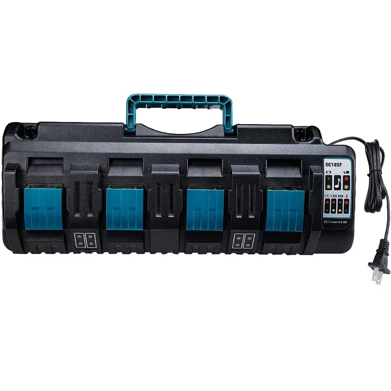 DC18SF 4-Port 14.4V 18V 4X3A Li-Ion Battery Charger For Makita BL1820 BL1830 BL1850 BL1430 Power Tools Fast Charging
DC18SF 4-Port 14.4V 18V 4X3A Li-Ion Battery Charger For Makita BL1820 BL1830 BL1850 BL1430 Power Tools Fast Charging