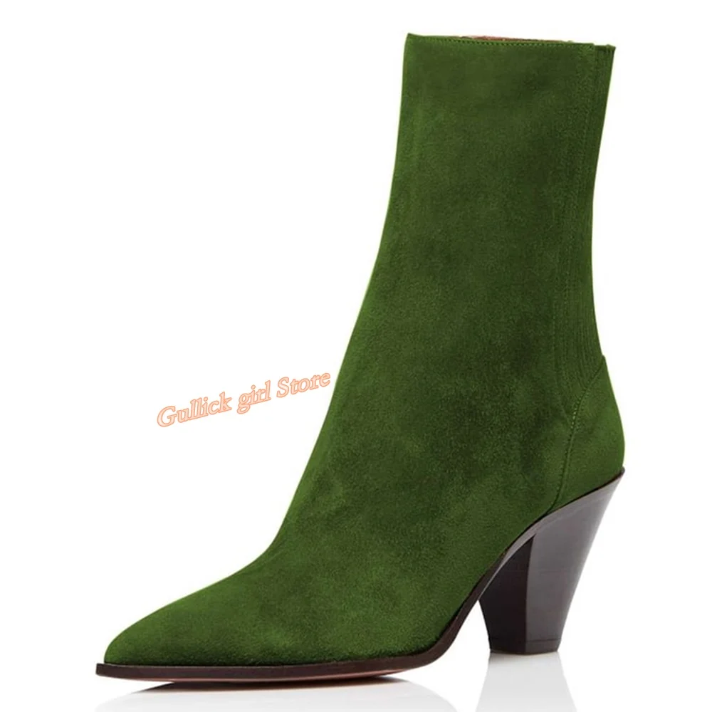 Army Green Suede Spike Heel Ankle Booties Sexy Pointy Toe Back Zipper Runway 2026 Winter Women Dress Shoes High Heel
Army Green Suede Spike Heel Ankle Booties Sexy Pointy Toe Back Zipper Runway 2026 Winter Women Dress Shoes High Heel