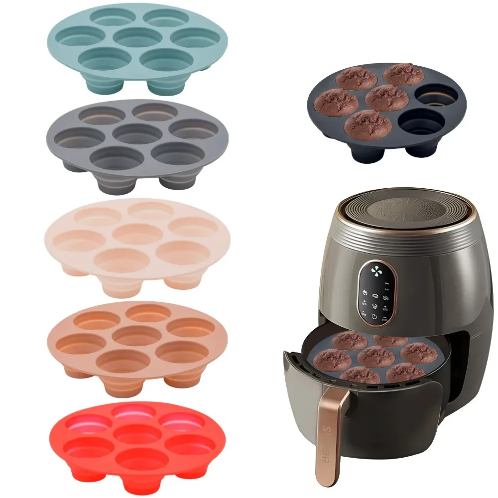 1PC 7 Hole Silicone Cake Mold Airfryer Accessories Microwave Oven Foldable Baking Mold Circular DIY Porous Cake Baking Tools
1PC 7 Hole Silicone Cake Mold Airfryer Accessories Microwave Oven Foldable Baking Mold Circular DIY Porous Cake Baking Tools