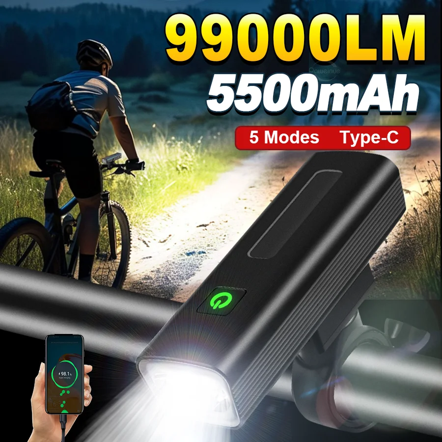 99000LM 5500mAn USB Rechargeable Bike Light Bike Headlight Power Bank Flashlight MTB Road Cycling Lamp Front Light waterproof
99000LM 5500mAn USB Rechargeable Bike Light Bike Headlight Power Bank Flashlight MTB Road Cycling Lamp Front Light waterproof