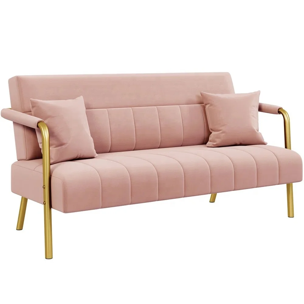#Blush Pink Velvet 2 Seater Sofa with Gold Metal LegsErgonomic 3-Zone Support with Pillows Modern Luxury Small Space Living Room
#Blush Pink Velvet 2 Seater Sofa with Gold Metal LegsErgonomic 3-Zone Support with Pillows Modern Luxury Small Space Living Room