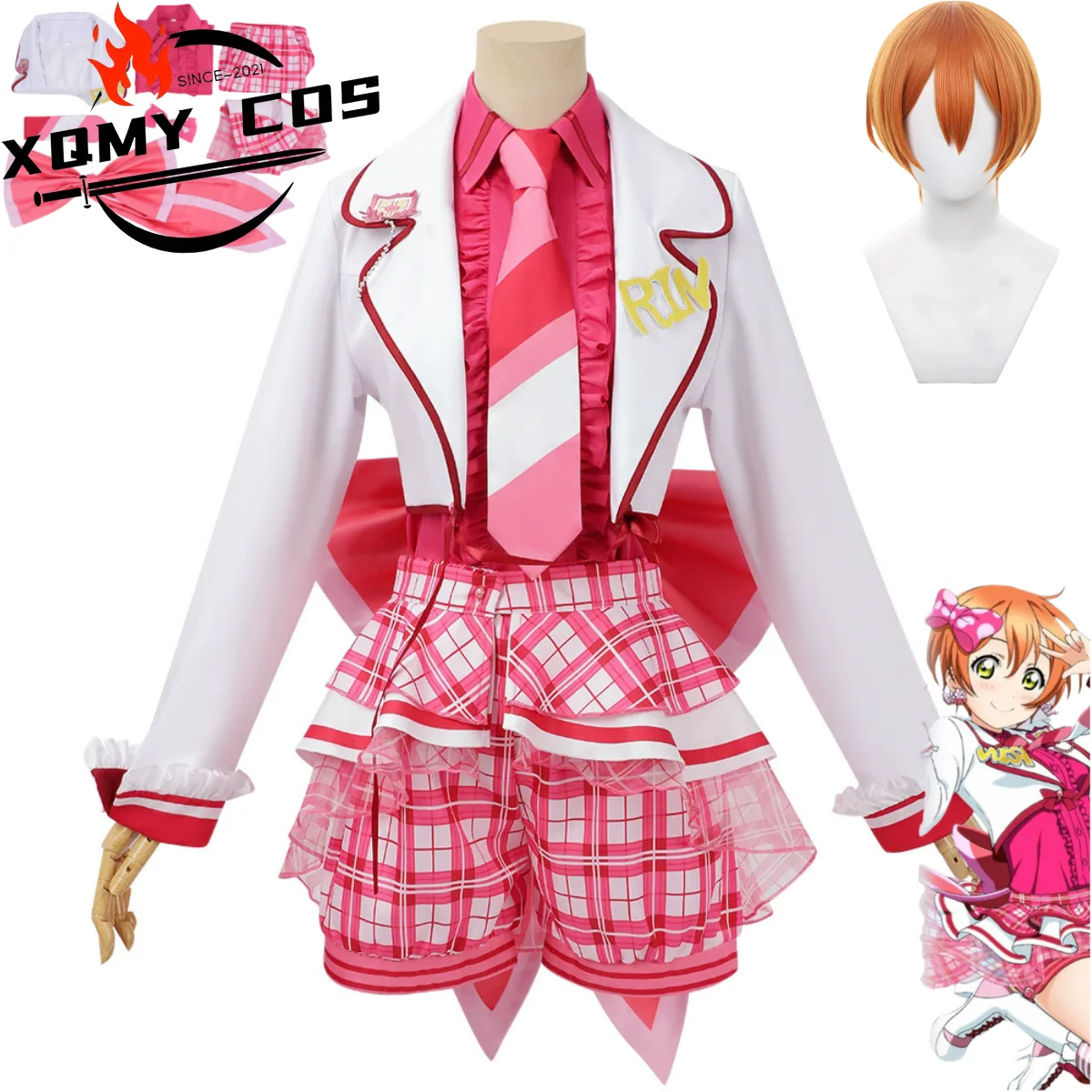 XqAnime LoveLive!School Idol Project Rin Hoshizora Cosplay Costume Μ's Pink Grid JK Uniform Skirt Wig Woman Kawaii Campus Suit
XqAnime LoveLive!School Idol Project Rin Hoshizora Cosplay Costume Μ's Pink Grid JK Uniform Skirt Wig Woman Kawaii Campus Suit
