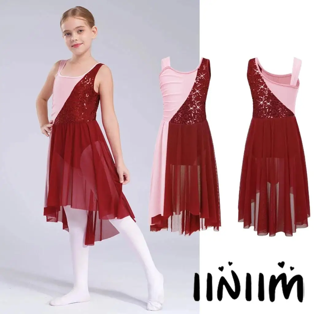 Girls Sleeveless Shiny Sequins Decorated Irregular Hem Ballet Modern Ballroom Dance Dress Lyrical Dance Performance Costume
Girls Sleeveless Shiny Sequins Decorated Irregular Hem Ballet Modern Ballroom Dance Dress Lyrical Dance Performance Costume
