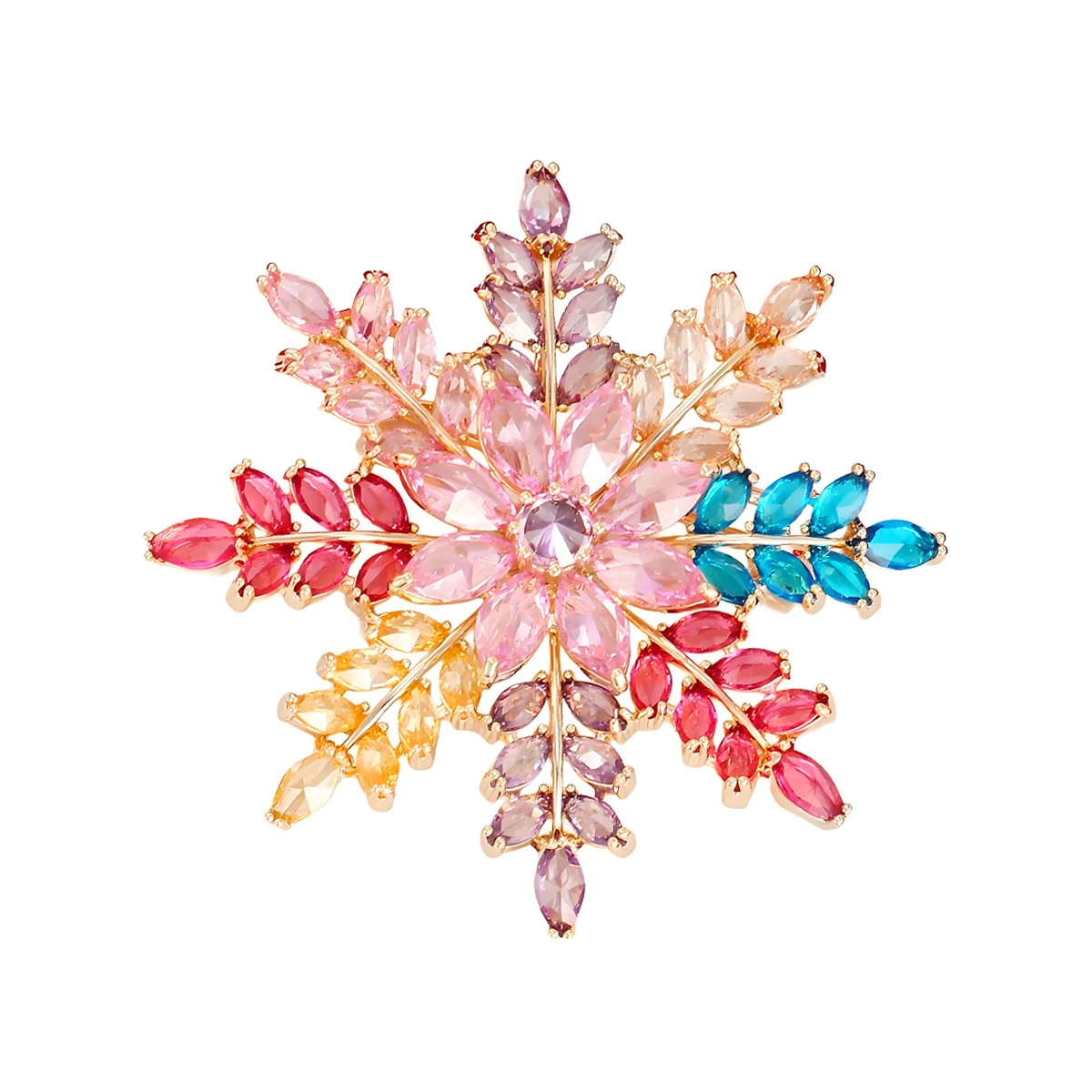 Luxurious Colorful Crystal Zircon Snowflake Brooch for Women Outerwear Decoration Jewelry Fashionable High-end Accessory Brooch
Luxurious Colorful Crystal Zircon Snowflake Brooch for Women Outerwear Decoration Jewelry Fashionable High-end Accessory Brooch