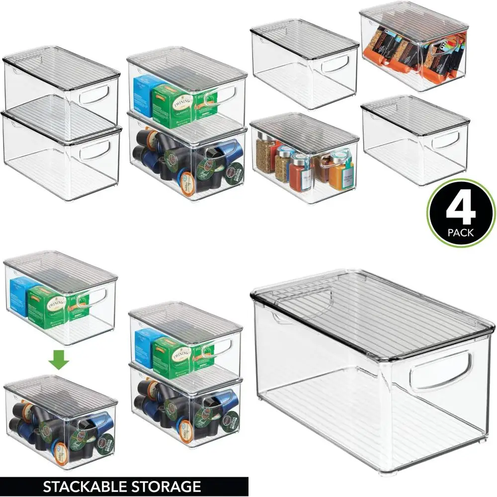 Plastic Storage Bins with Lids and Handles for Kitchen Organization: Ideal for Fruits, Snacks, Food Storage
Plastic Storage Bins with Lids and Handles for Kitchen Organization: Ideal for Fruits, Snacks, Food Storage