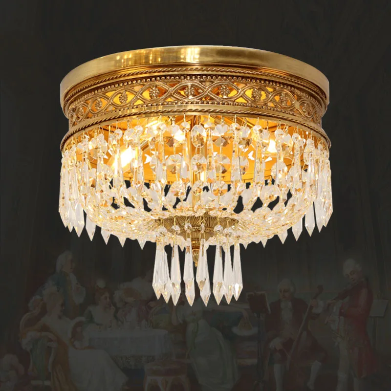 Роскошная французская барокко домашняя Спальня Коридор E14 медная хрустальная лампа Европейский латунный круглый потолок светильник
Роскошная французская барокко домашняя Спальня Коридор E14 медная хрустальная лампа Европейский латунный круглый потолок светильник
