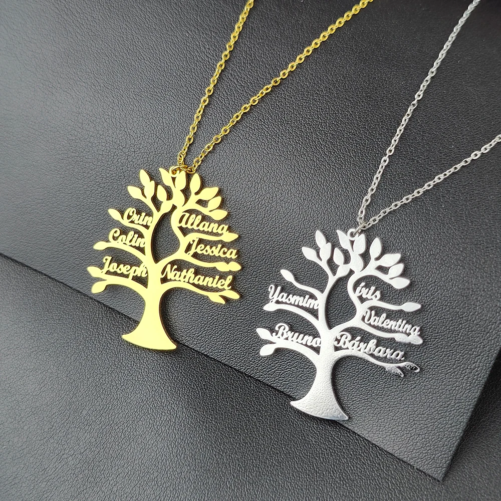 Custom Tree of Life Name Necklace Personalized Gold Stainless Steel Pendant Choker Jewelry for Mother And Kids Family Member Gif
Custom Tree of Life Name Necklace Personalized Gold Stainless Steel Pendant Choker Jewelry for Mother And Kids Family Member Gif