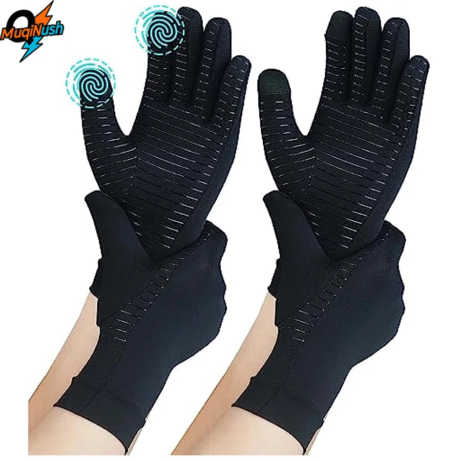 MuqiNush 2 Pairs Smart Touch Full Finger Copper Compressive Gloves for Women&Men Hands Pain Carpal Tunnel Relief Black Running
MuqiNush 2 Pairs Smart Touch Full Finger Copper Compressive Gloves for Women&Men Hands Pain Carpal Tunnel Relief Black Running