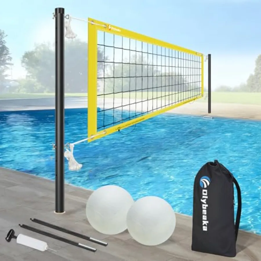 Base Free Swimming Pool Volleyball Net Set for Inground Pools with 3-Height Adjustable Aluminium Poles, Durable Anti-Sagging Ne
Base Free Swimming Pool Volleyball Net Set for Inground Pools with 3-Height Adjustable Aluminium Poles, Durable Anti-Sagging Ne