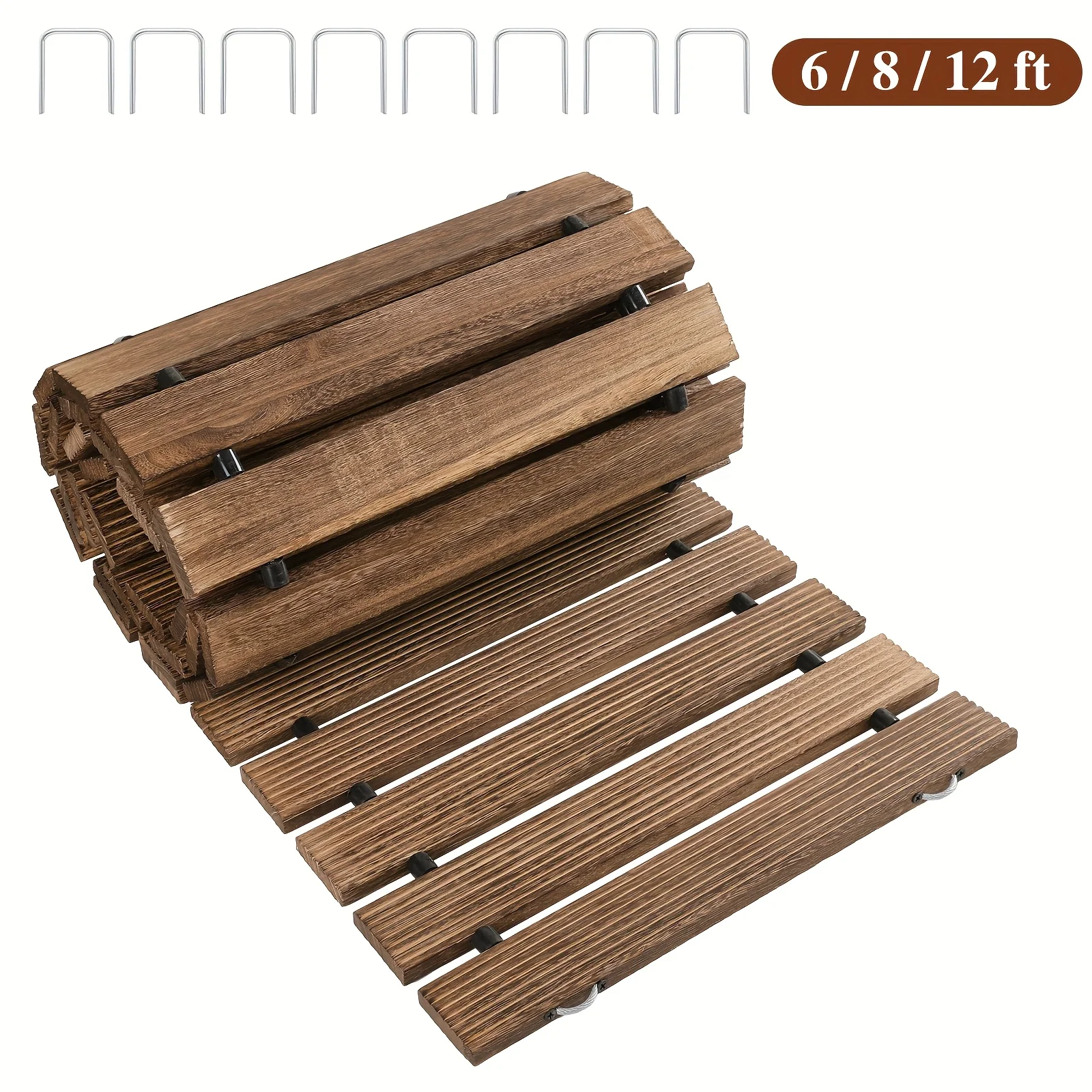 6/8/12FT Paulownia Wood Outdoor Pathway, Roll-Out Decorative Patio Walkway, Weather-Resistant Non-Slip Hardwood Pavers for Gardens, Backyards, Beaches, And Wedding Party Paths
6/8/12FT Paulownia Wood Outdoor Pathway, Roll-Out Decorative Patio Walkway, Weather-Resistant Non-Slip Hardwood Pavers for Gardens, Backyards, Beaches, And Wedding Party Paths