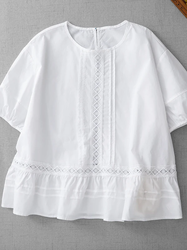 Elegant Embroidered Bubble Sleeve Shirt Women's plus Size Loose Casual Fashion Doll Top Breathable Comfortable Summer Shirt
Elegant Embroidered Bubble Sleeve Shirt Women's plus Size Loose Casual Fashion Doll Top Breathable Comfortable Summer Shirt