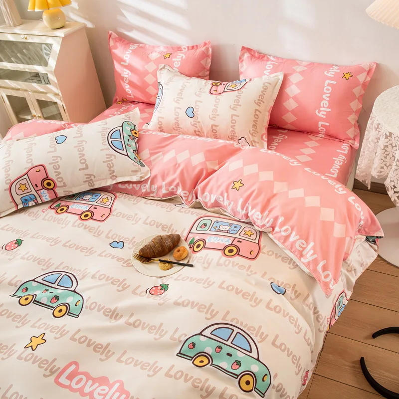 Fashion Lovely Bedding Set Double Bed Linen Nordic Duvet Cover Pillowcase King Size Flat Sheet Cartoon Style Suitable Kids Girl
Fashion Lovely Bedding Set Double Bed Linen Nordic Duvet Cover Pillowcase King Size Flat Sheet Cartoon Style Suitable Kids Girl