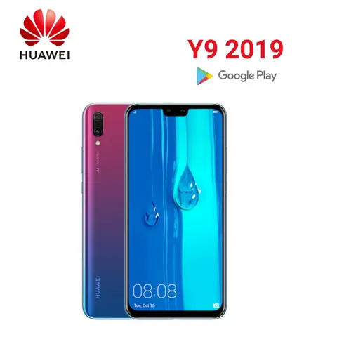 HUAWEI-Y9 2019,Smartphone Android,6.5 inch,4+64GB ROM,Google Play Store,Mobile phones,Dual SIM,4000mAh,4G Network,Cellphones