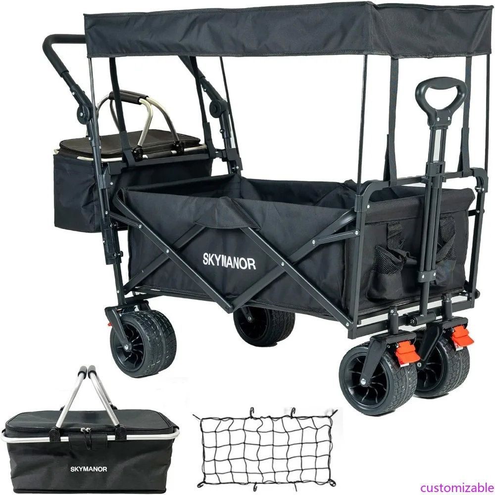 Folding Utility Wagon with Removable Canopy and All-Terrain Wheels for Beach and Garden Use
Folding Utility Wagon with Removable Canopy and All-Terrain Wheels for Beach and Garden Use