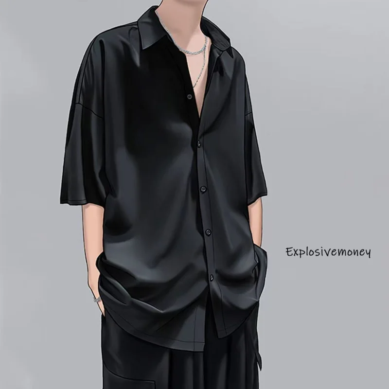 Men's Spring Summer New Loose Button All-match Blouse Short Sleeve Polo Neck Solid Trend Shirt Tops Korean Fashion Men Clothing
Men's Spring Summer New Loose Button All-match Blouse Short Sleeve Polo Neck Solid Trend Shirt Tops Korean Fashion Men Clothing