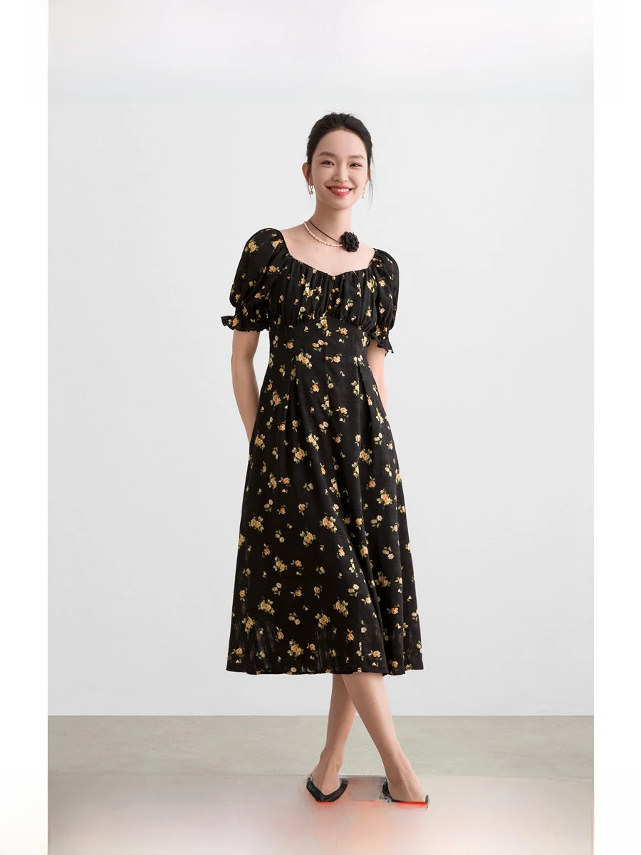 ROCO2026 Summer New Sle Slimming High Waist Floral Print Bla Dr Bubble Sve Long Dr Square Collar A-Line Gown
ROCO2026 Summer New Sle Slimming High Waist Floral Print Bla Dr Bubble Sve Long Dr Square Collar A-Line Gown