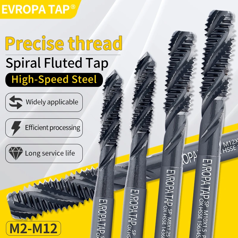 EVROPA TAP 8PCS M2-M12 Bearing Steel Taper Spiral Fluted Set Kit Screw Thread Tap Drill M2 M3 M4 M5 M6 M8 M10 M12
EVROPA TAP 8PCS M2-M12 Bearing Steel Taper Spiral Fluted Set Kit Screw Thread Tap Drill M2 M3 M4 M5 M6 M8 M10 M12