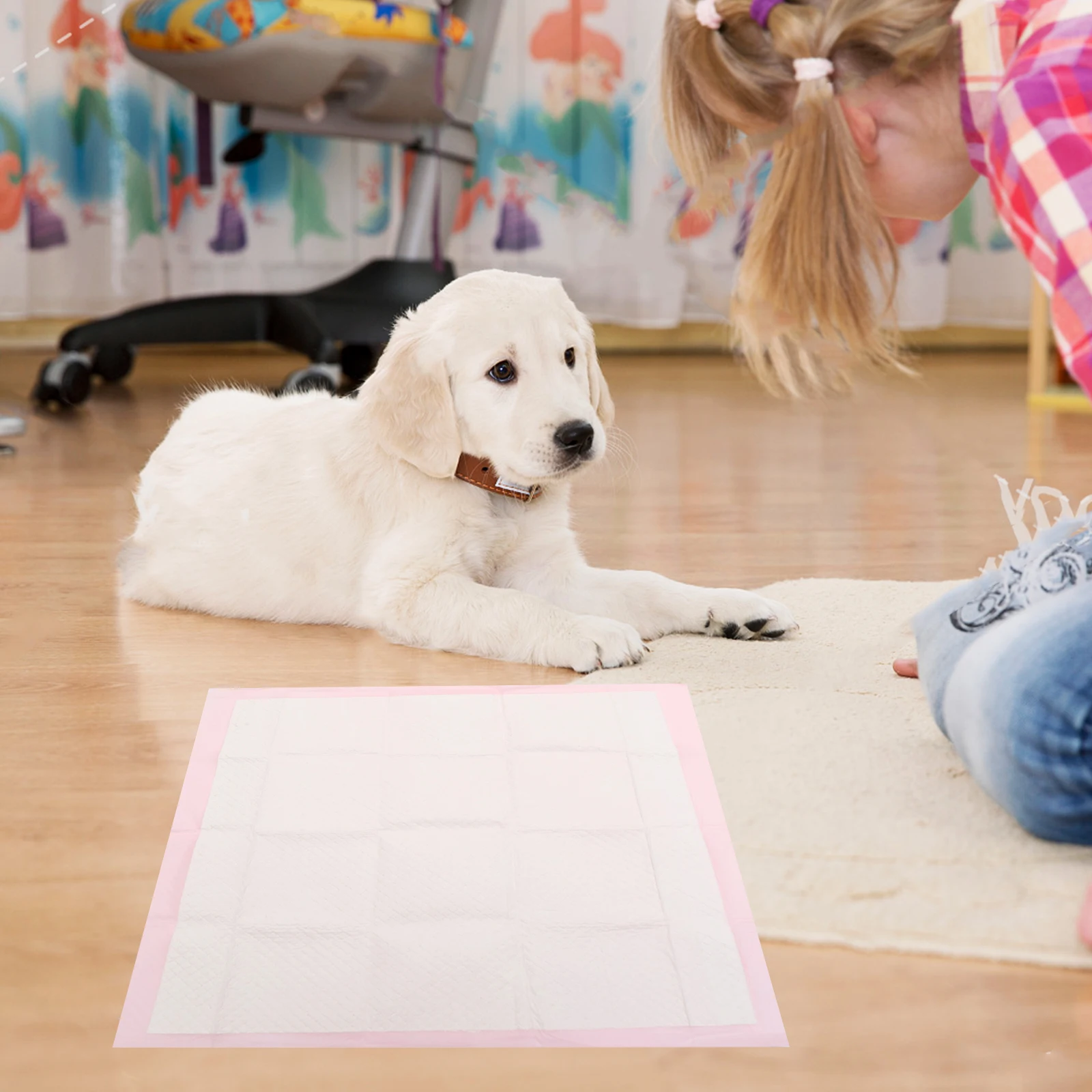 40 Pcs Pink 60x60cm Thickened Super Absorbent Disposable Dog Cat Pee Pads Training Mats for Indoor Pet Urine Home Use
40 Pcs Pink 60x60cm Thickened Super Absorbent Disposable Dog Cat Pee Pads Training Mats for Indoor Pet Urine Home Use