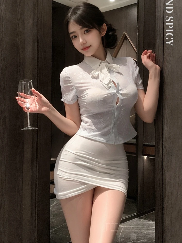 Sexy Miss Secretary Lingerie Women Lace See Through Top and Miniskirt Uniform Set Office Lady Cosplay Roleplay Porno Bar Uniform
Sexy Miss Secretary Lingerie Women Lace See Through Top and Miniskirt Uniform Set Office Lady Cosplay Roleplay Porno Bar Uniform
