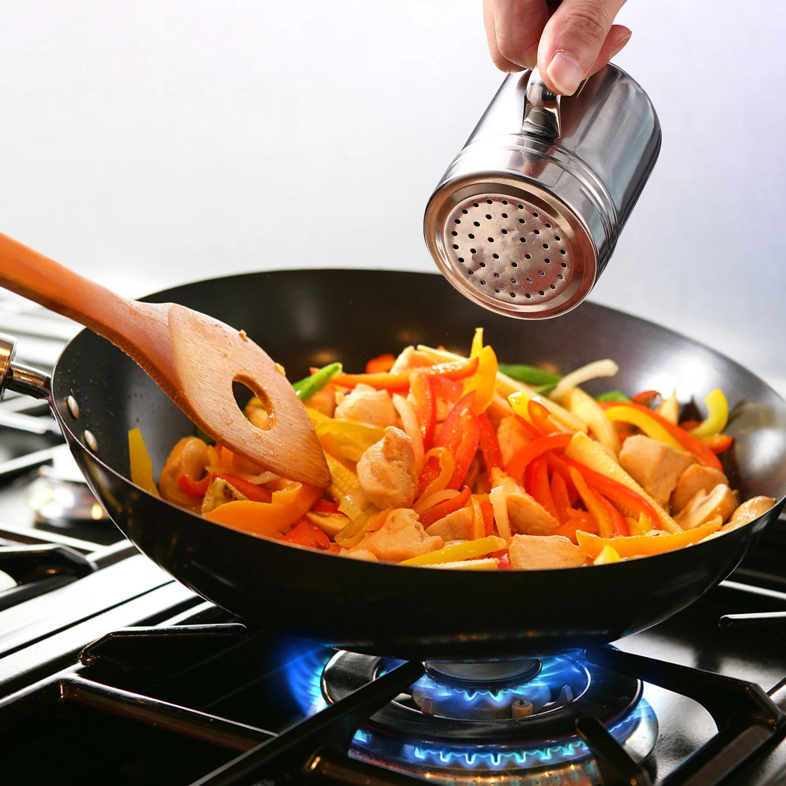 Stainless Steel Seasoning Jar Shaker Condiment Holder Spice Bottles Powder Container Kitchen Gadgets Flavoring Storage
Stainless Steel Seasoning Jar Shaker Condiment Holder Spice Bottles Powder Container Kitchen Gadgets Flavoring Storage