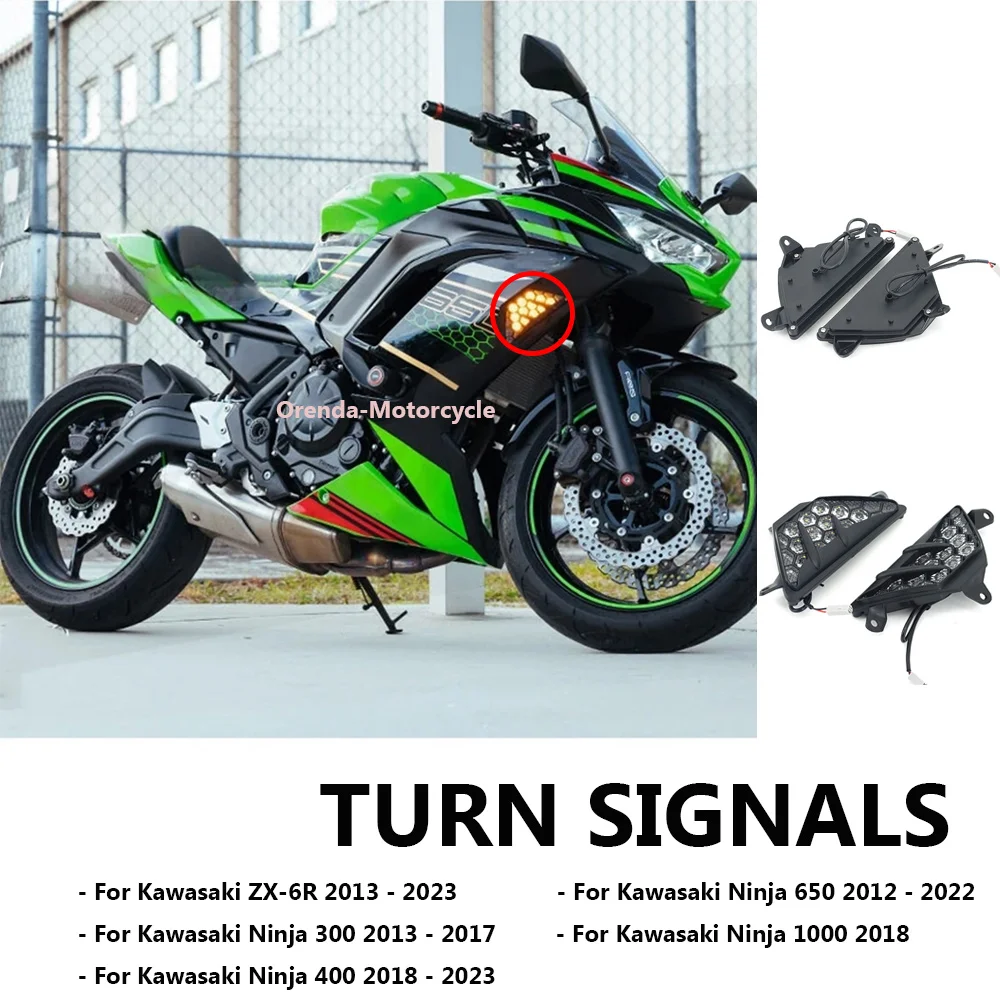 Новый индикатор указателя поворота мотоцикла, светодиодная лампа, мигалки для Kawasaki NINJA 300 400 650 1000 ZX6R ZX-6R 2013-2023 2022
Новый индикатор указателя поворота мотоцикла, светодиодная лампа, мигалки для Kawasaki NINJA 300 400 650 1000 ZX6R ZX-6R 2013-2023 2022