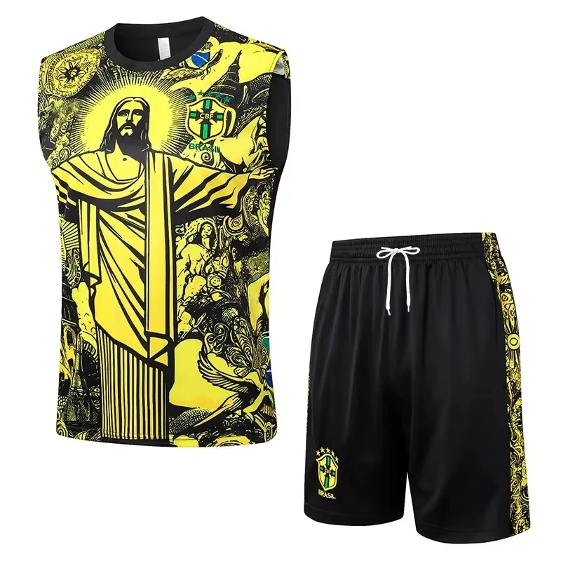 New Brazil Sleeveless Training Vest Short Football Jersey No Brand Origin Sportswear And Accessories Football Match Shirt Suit
New Brazil Sleeveless Training Vest Short Football Jersey No Brand Origin Sportswear And Accessories Football Match Shirt Suit