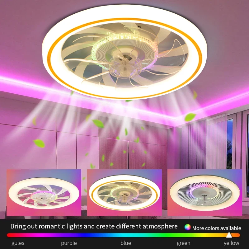 LED Ceiling Mounted RGB Fan Light Remote Control Unlimited Dimming Living Room Party Romantic Atmosphere Fan Light 110V-220V
LED Ceiling Mounted RGB Fan Light Remote Control Unlimited Dimming Living Room Party Romantic Atmosphere Fan Light 110V-220V