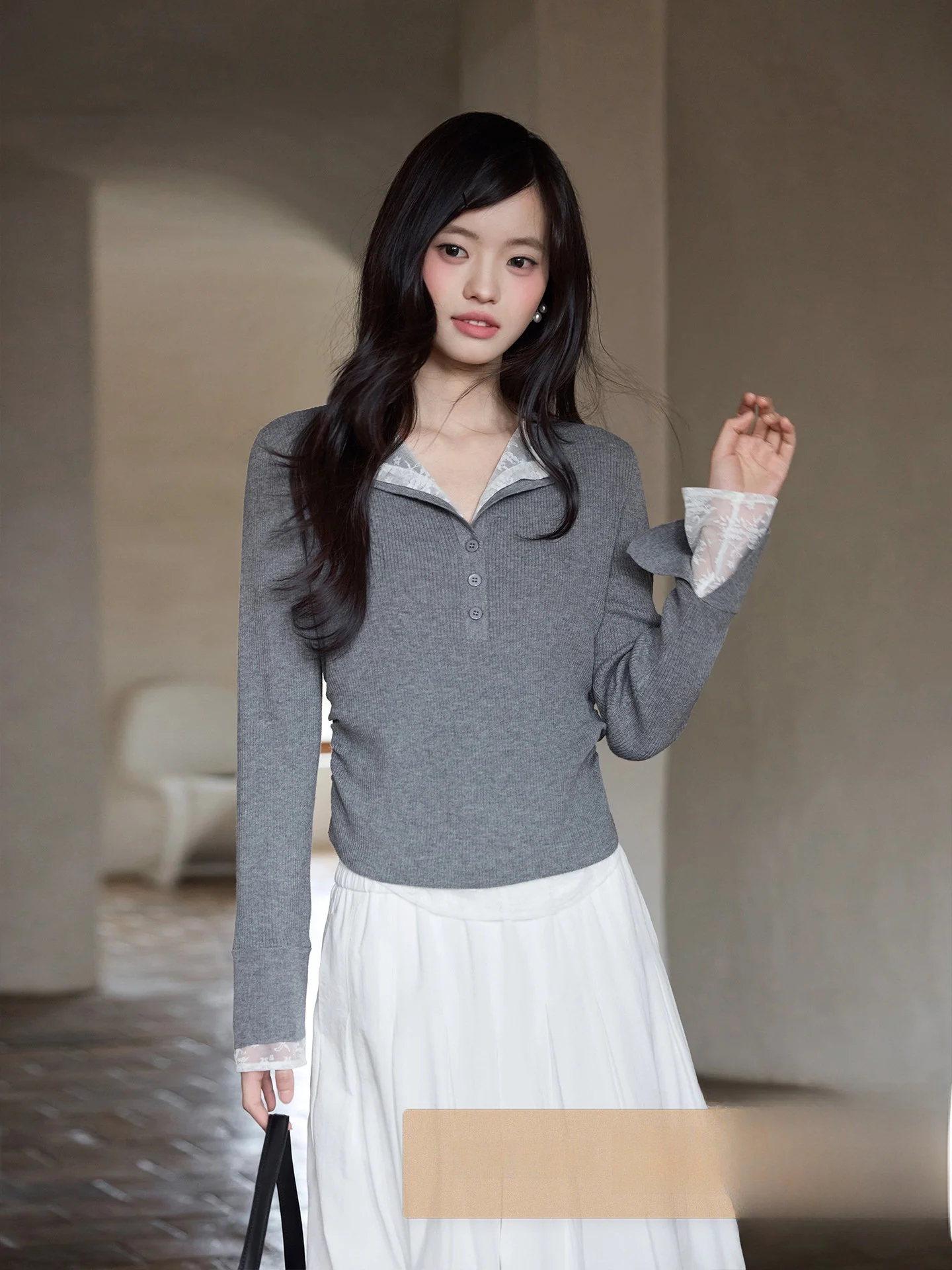 Ele ey Long Sve Knitted irt New Arrival Spring Korean Sle Unique Small Size Beautiful Ladies Faion Commute Sle
Ele ey Long Sve Knitted irt New Arrival Spring Korean Sle Unique Small Size Beautiful Ladies Faion Commute Sle