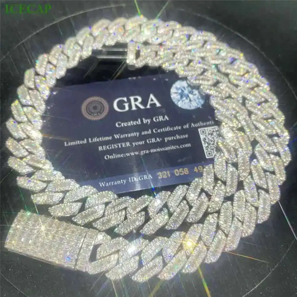 15mm Fashion Hip Hop Jewelry Baguette Diamond Men Necklace 925 Sterling Silver Fully Vvs Luxury Moissanite Cuban Link Chain
15mm Fashion Hip Hop Jewelry Baguette Diamond Men Necklace 925 Sterling Silver Fully Vvs Luxury Moissanite Cuban Link Chain
