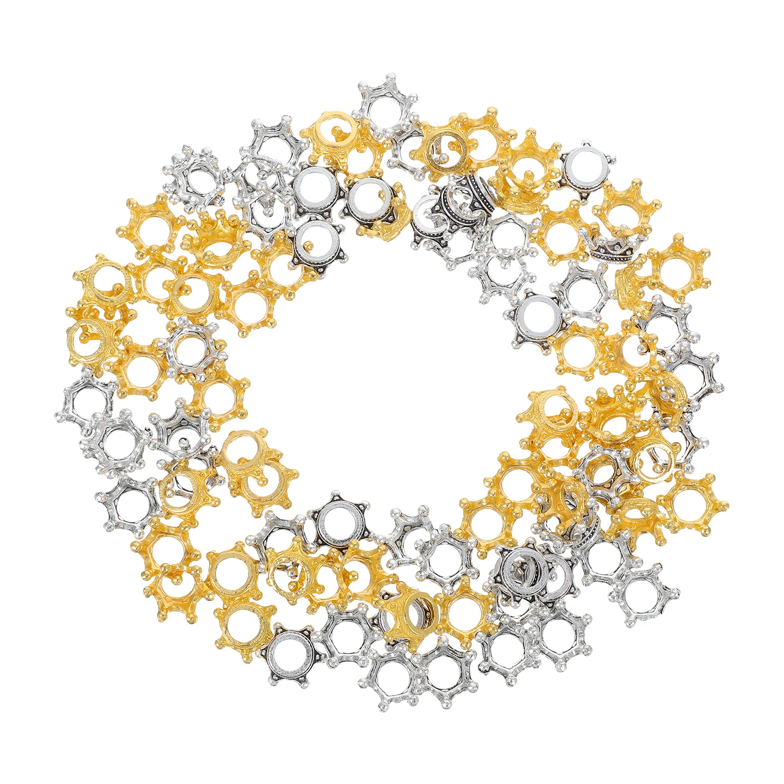 100Pcs Mini Crown Charms Vintage Zinc Alloy Pendants for Jewelry Making Bracelets Necklaces DIY Crafts Accessories
100Pcs Mini Crown Charms Vintage Zinc Alloy Pendants for Jewelry Making Bracelets Necklaces DIY Crafts Accessories