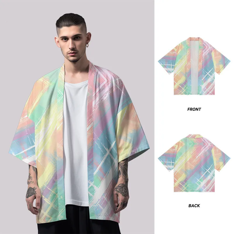 Men Women Cardigan Haori Fashion Color Tie-Dye Print Kimono Yukata Casual Beach Japanese Robe
Men Women Cardigan Haori Fashion Color Tie-Dye Print Kimono Yukata Casual Beach Japanese Robe