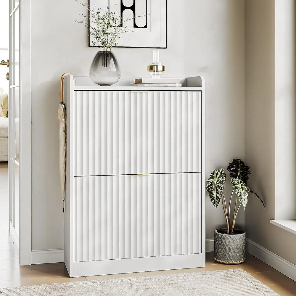 Double-Tiered Shoe Cabinet with Adjustable Shelves for Entryway and Hallway Storage
Double-Tiered Shoe Cabinet with Adjustable Shelves for Entryway and Hallway Storage