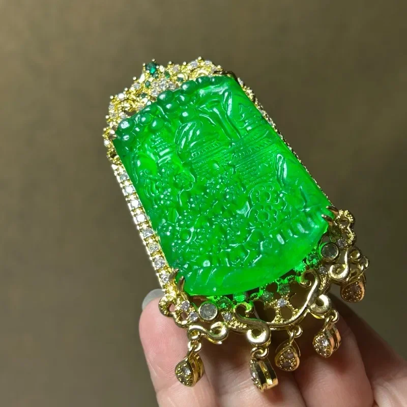 Natural High-ice Quartzite Jade Landscape Brand Pendant, Classic Fashion Versatile Necklace Jewelry
Natural High-ice Quartzite Jade Landscape Brand Pendant, Classic Fashion Versatile Necklace Jewelry